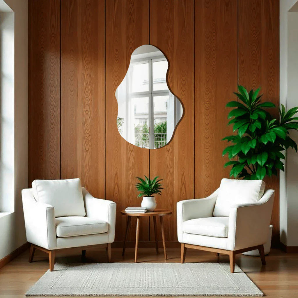 Espejo de cuerpo entero grande con aspecto biológico, 115 x 60 cm, pulido, decorativo, en oferta.