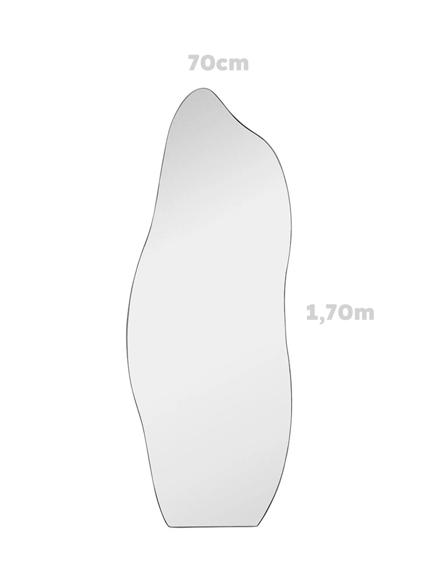 Espejo decorativo orgánico grande – Llama – Vista de cuerpo entero – 70 x 170 cm – Liquidación