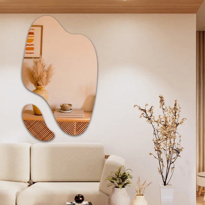 Espejo orgánico grande y elegante – decorativo abstracto futurista (juego de 2 piezas) – Oferta