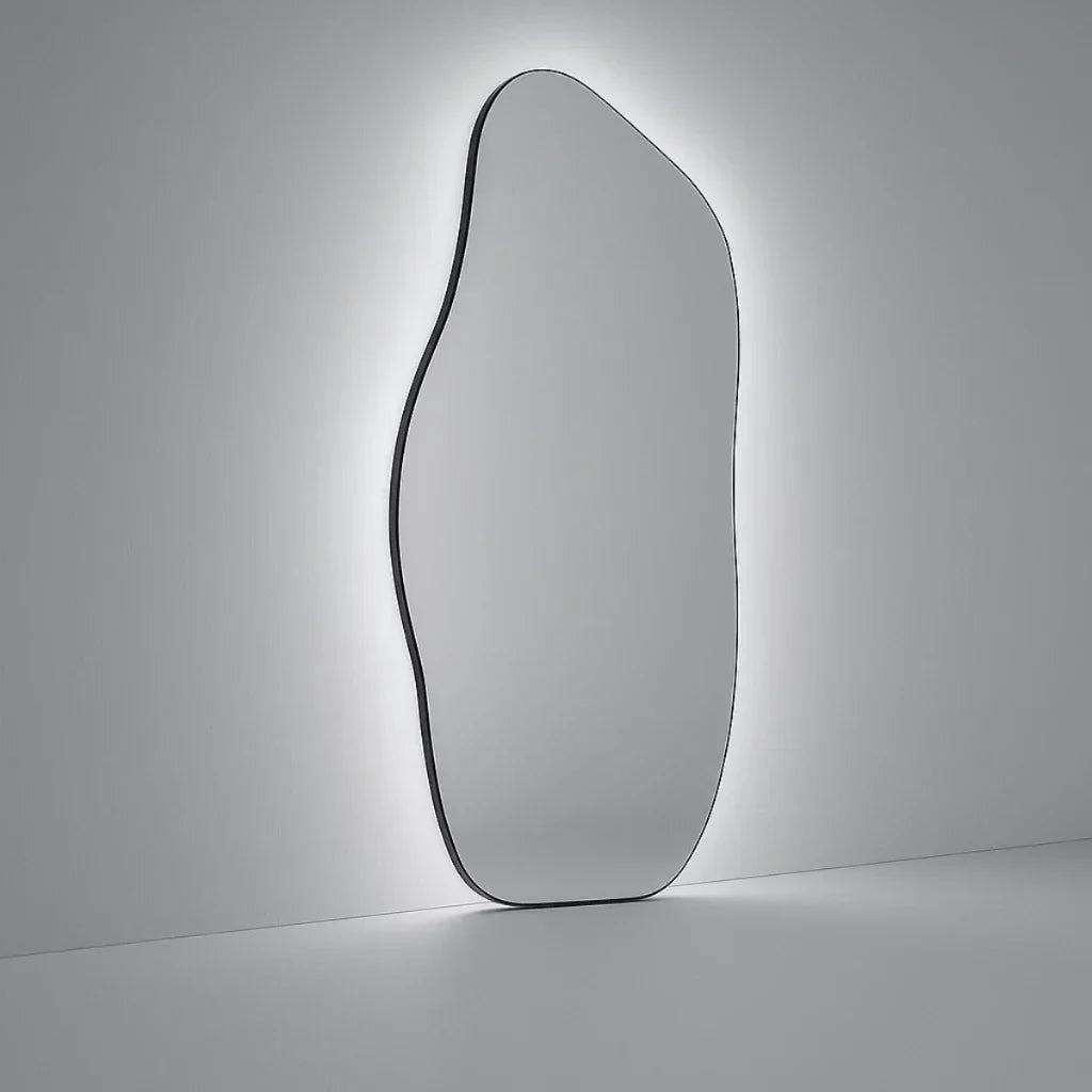 Espejo de cuerpo entero grande Lopazzi de algodón orgánico con LED de tacto cálido/frío, 115 x 60 cm – Oferta