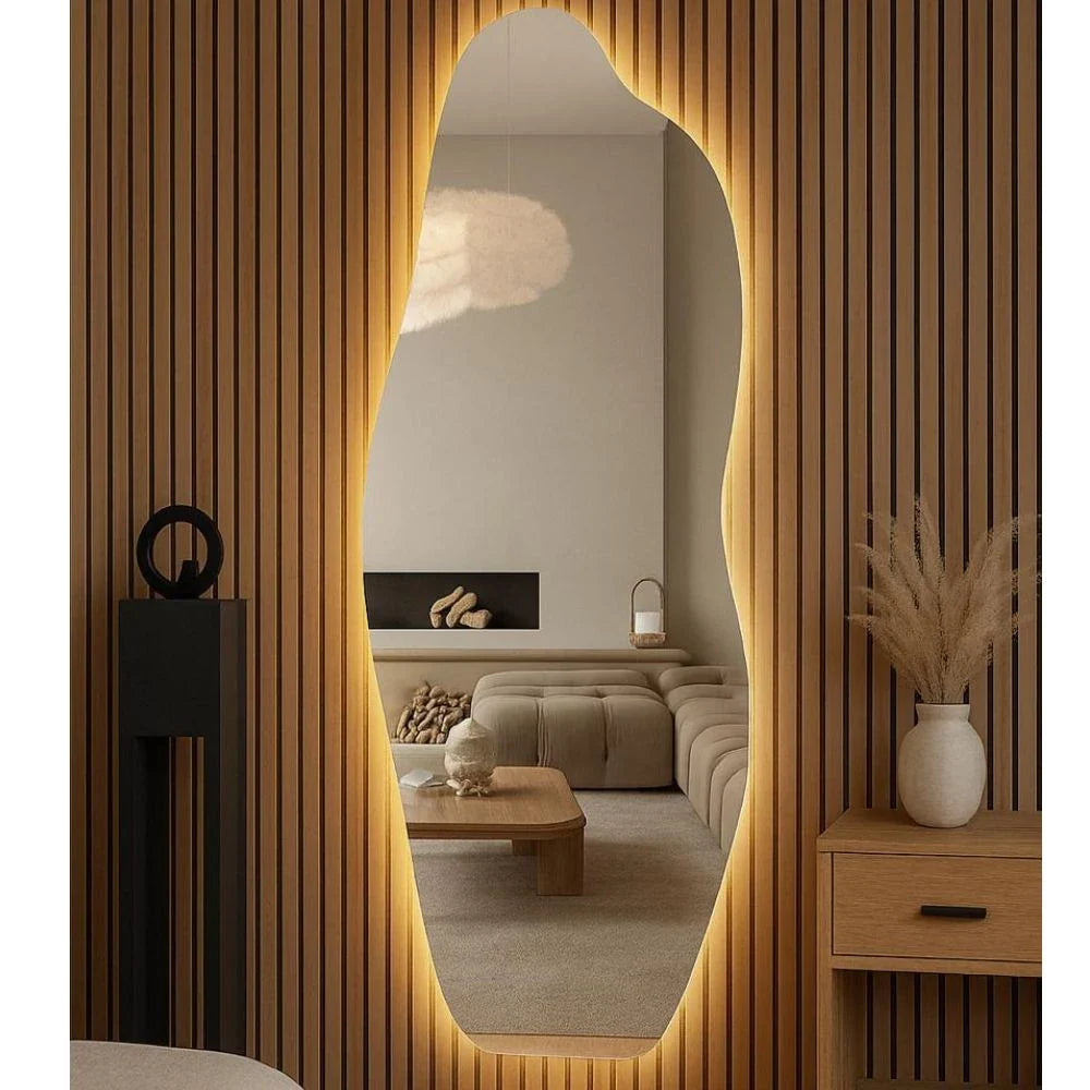 Espejo LED orgánico moderno, decorativo y lujoso, 160 x 60 cm | OFERTA