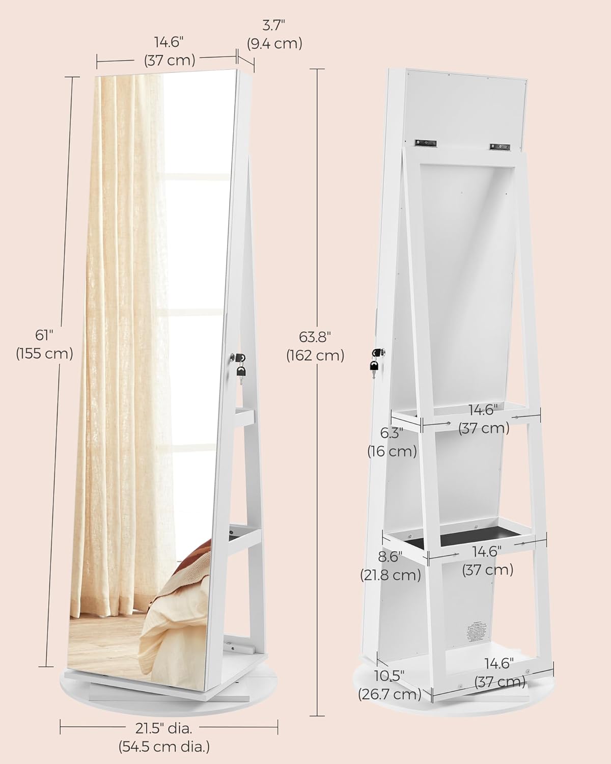 Espejo con estante y joyero — REBAJAS