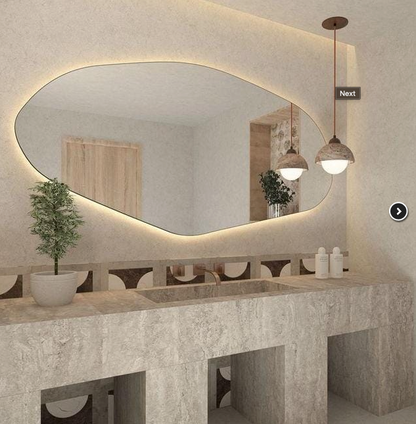 Espejo orgánico irregular con LED – 2,10 m x 0,80 m | Línea PRIME – Calidad PREMIUM