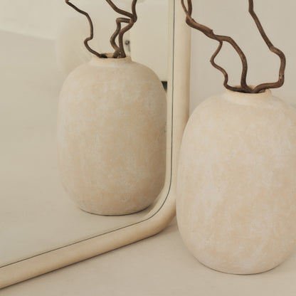 Elis – espejo grande, curvo, de hormigón, que va del suelo al techo, 190 cm x 100 cm